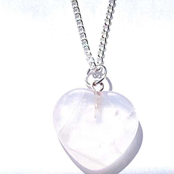 Rose Quartz Heart Necklace - Picture 2 of 7